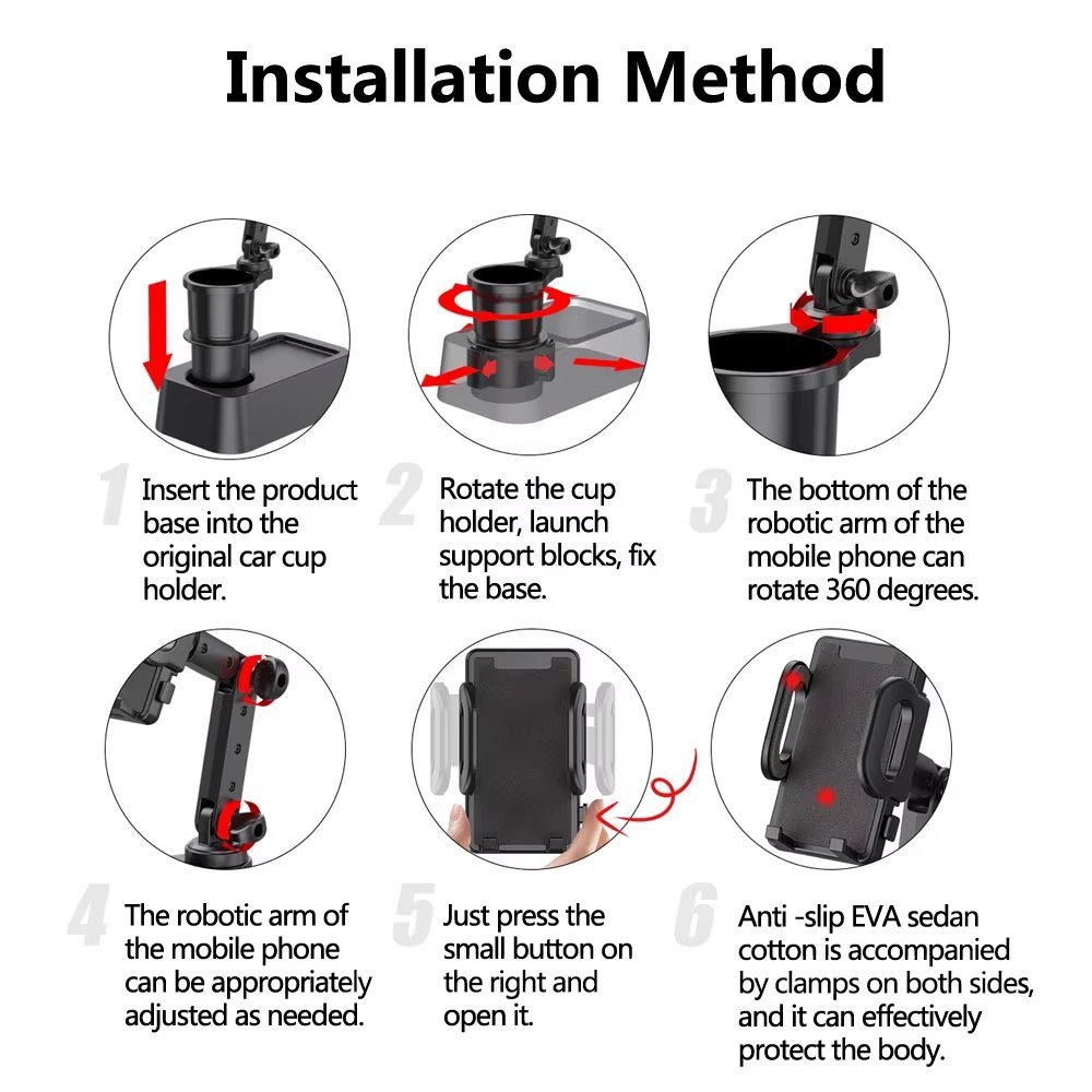 حامل كأس السيارة المتوسع مع حامل الهاتف - الصورة 4